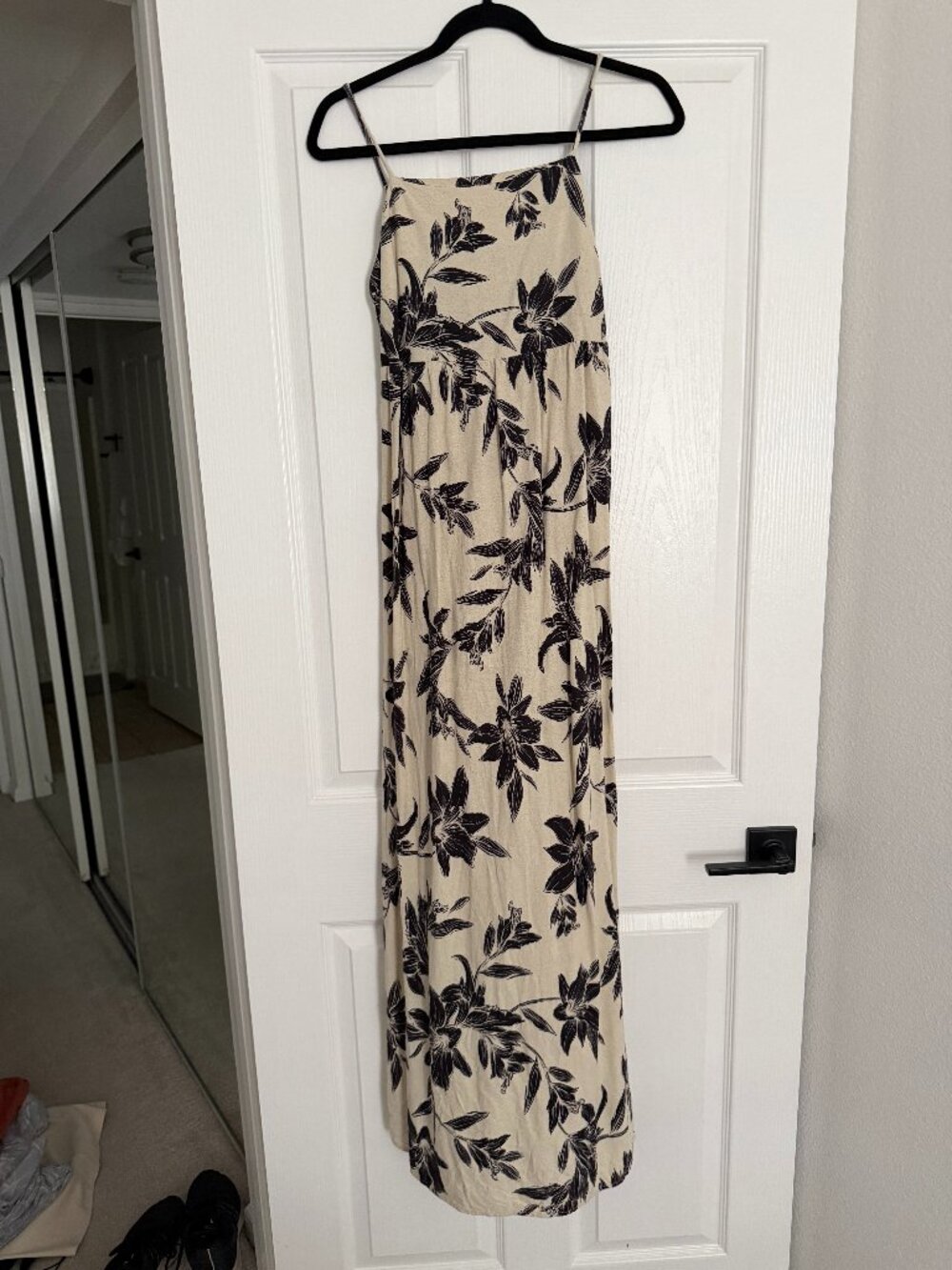 Women's Floral Print Maxi Dress Spaghetti Strap Summer Beach Dress